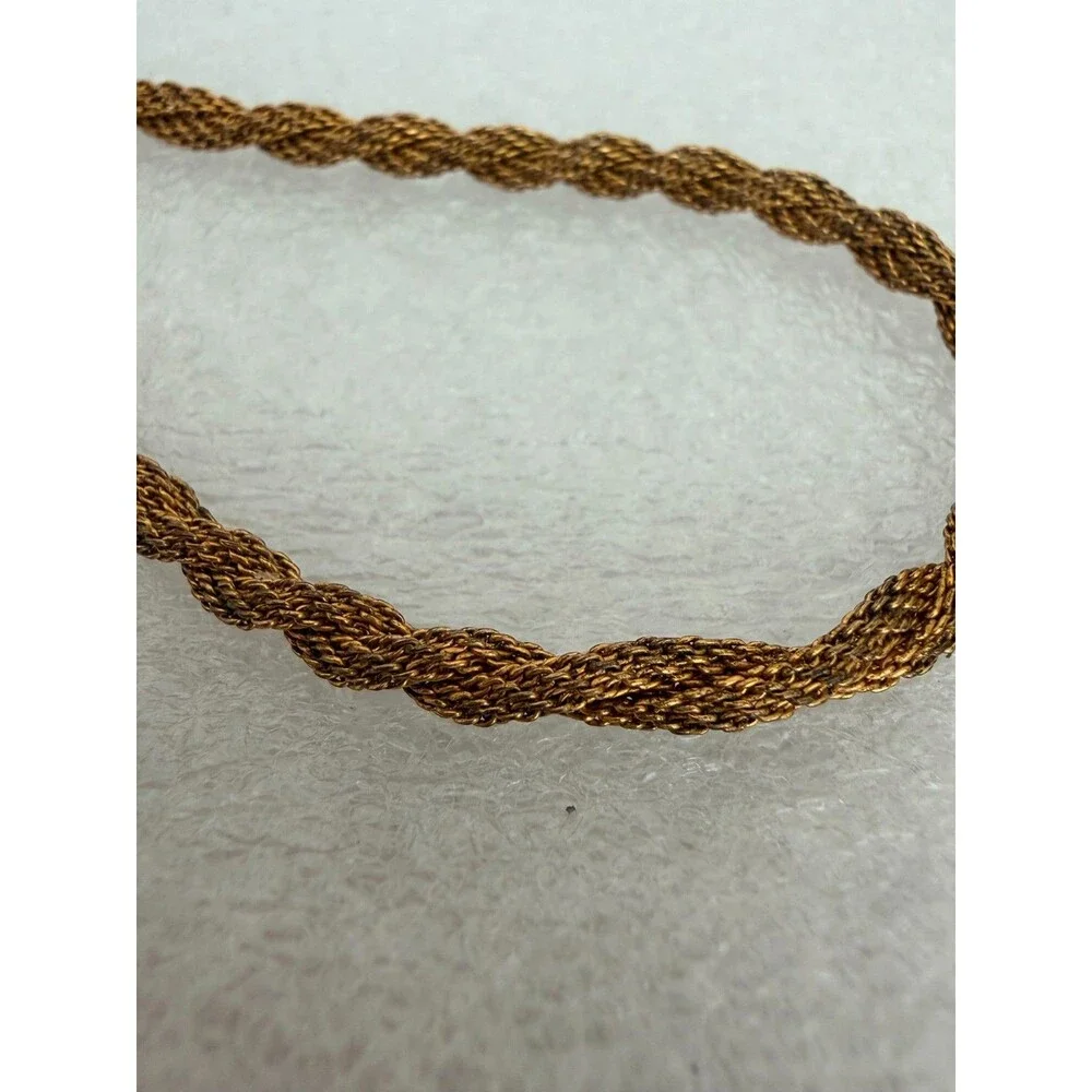 Vintage 12K Gold Filled Mesh Cord Bracelet Orb Cage Pendant F.C. Co.